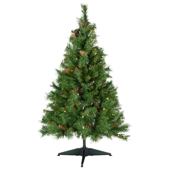 4Ft Pre-Lit Dakota Red Pine Full Artificial Christmas Tree, Clear Lights By Northlight in Green | 4 ft | Michaels®